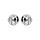 Boucles d'oreille en argent rhodi moyenne boule diamante 6mm et fermoir poussette