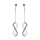Boucles d'oreille en argent rhodi chanette avec motif infini suspendu avec oxydes blancs sertis et fermoir poussette