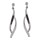 Boucles d'oreilles pendantes en argent rhodi 2 brins suspendus torsads lache dont 1 orn d'oxydes noirs et fermoir poussette