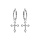 Croles en argent rhodi 10mm avec pampille croix oxydes blancs sertis