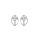 Boucles d'oreille en argent rhodi ovale avec croix et fermoir poussette