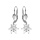 Boucles d'oreille feermoir dormeuse en argent rhodi marguerite oxydes blancs sertis