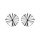 Boucles d'oreille en argent rhodi disque ethnique 8mm et  fermoir poussette