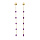 Boucles d'oreille en argent et dorure jaune chaînette avec olives couleur violet transparent et fermoir poussette