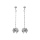 Boucles d'oreille en argent rhodi chanette avec boule stylise pique et fermoir poussette