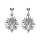 Boucles d'oreille pendantes en argent rhodié hérisson suspendu et fermoir poussette