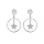 Boucles d'oreille en argent rhodi anneau suspendu avec toile d'oxydes blancs et fermoir poussette