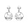 Boucles d'oreille en argent rhodié anneau suspendu 15mm ajourée avec motif feuille et fermoir poussette