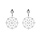 Boucles d'oreille en argent rhodi mandala suspendu 23mm et fermoir poussette