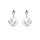 Boucles d'oreille en argent rhodi anneau suspendu ajoure 15mm motif feuillage et fermoir poussette