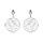 Boucles d'oreille en argent rhodi anneau suspendu ajoure 15mm motif feuillage stylis et fermoir poussette