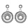 Boucles d'oreille pendantes en argent rhodi rond suspendu avec Nacre vritable et fermoir poussette