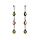 Boucles d'oreille en argent rhodi massif pendantes avec gouttes d'oxydes verts et orangs et fermoir poussette