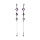 Boucles d'oreille en argent rhodi massif pendantes avec oxydes ronds violets et chanette fermoir poussette