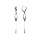 Boucles d'oreille pendantes en argent rhodi chanette et motif plume suspendus et fermoir dormeuse