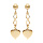 Boucles d'oreille pendantes en argent rhodi et dorure jaune symboles coeur et infini suspendus et fermoir poussette