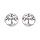 Boucles d'oreille en argent rhodi arbre de vie multi couleurs et fermoir poussette