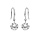 Boucles d'oreille en argent rhodi avec oxyde blanc facett suspendu et fermoir crochet