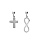 Boucles d'oreille en argent platin 1 infini et 1 croix oxydes blancs sertis et fermoir poussette