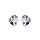 Boucles d'oreille en argent rhodi gomtrie d'oxydes bleus et blancs et fermoir poussette