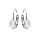 Boucles d'oreille en argent rhodi avec oxyde blanc serti et fermoir dormeuse