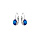 Boucles d'oreille en argent rhodi oxyde bleu fonc serti, fermoir dormeuse