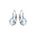 Boucles d'oreille en argent rhodi oxyde bleu ciel serti, fermoir dormeuse