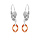 Boucles d'oreille en argent rhodi goutte oxyde orange facett et fermoir dormeuse