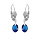 Boucles d'oreille en argent rhodi oxyde bleu fonc facet forme goutte suspendue et fermoir dormeuse