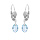 Boucles d'oreille en argent rhodi goutte oxyde bleu ciel facett et fermoir dormeuse