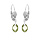 Boucles d'oreille en argent rhodi oxyde vert olive facet forme goutte suspendue et fermoir dormeuse