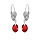 Boucles d'oreille en argent rhodi oxyde grenat facet forme goutte suspendue et fermoir dormeuse