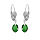 Boucles d'oreille en argent rhodi oxyde vert fonc facet forme goutte suspendue et fermoir dormeuse