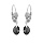 Boucles d'oreille en argent rhodi oxyde noir fonc facet forme goutte suspendue et fermoir dormeuse