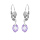 Boucles d'oreille en argent rhodi goutte oxyde mauve facett et fermoir dormeuse