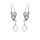 Boucles d'oreille en argent rhodi goutte oxyde blanc facett et fermoir dormeuse