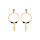 Boucles d'oreille en argent et dorure jaune anneau suspendu 15mm avec boules lisses et noires pampille plume fermoir poussette