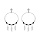 Boucles d'oreille en argent rhodi anneau suspendu 23mm avec boules lisses et noires pampille 3 plumes fermoir poussette