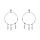Boucles d'oreille en argent rhodié anneau suspendu 28mm boules lisses et blanches pampille 3 plumes fermoir poussette