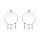 Boucles d'oreille en argent rhodi anneau suspendu 28mm boules lisses et blanches pampille 3 plumes fermoir poussette