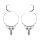 Boucles d'oreille en argent rhodi anneau suspendu 35mm boules diamantes et blanches pampille transparentes et fermoir dormeuse