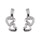 Boucles d'oreilles en argent rhodi coeurs dcoups et fermoir poussette