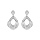 Boucles d'oreille en argent rhodi goutte martele avec fermoir poussette