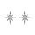 Boucles d'oreille en argent rhodi toile Edelweis avec oxydes blancs et fermoir poussette