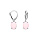 Boucles d'oreille dormeuse argent rhodié oxyde ovale 10 x 7.5mm rose opaque