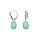 Boucles d'oreille dormeuse argent rhodié oxyde ovale 10 x 7.5mm vert opaque