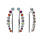 Boucles d'oreille en argent rhodi chemin d'oreille oxydes multi couleurs forme ptales et fermoir crochet