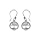 Boucles d'oreille en argent rhodi arbre de vie contour oxydes blancs sertis, fermoir crochet
