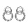 Boucles d'oreilles en argent rhodi 2 cercle emmaills, 1 petit et lisse et l'autre en oxydes blancs et fermoir poussette