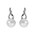 Boucles d'oreille tige en argent platin perle de culture d'eau douce avec oxydes blancs sertis
